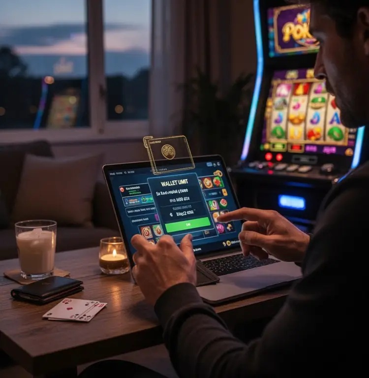 A player sets a small wallet limit before opening a pokies app on a quiet evening.