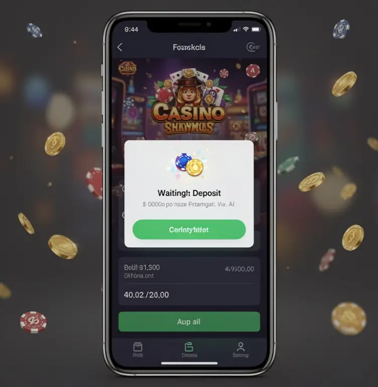 A mobile bill payment screen shows a small casino deposit waiting for confirmation.